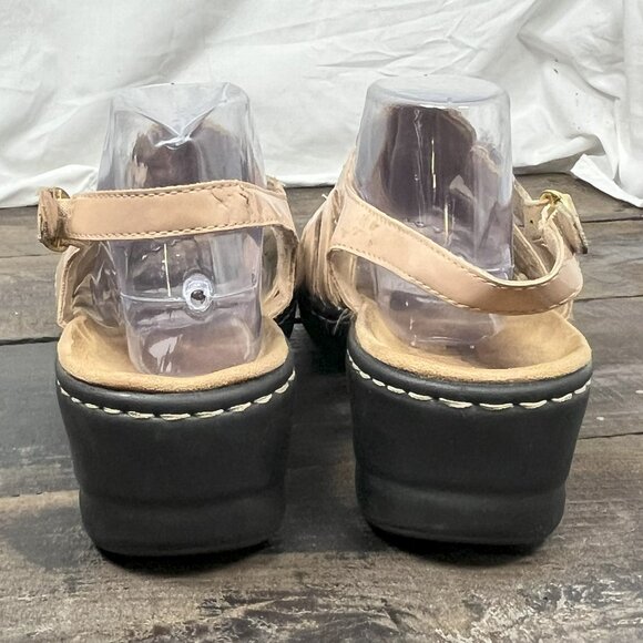 Clarks Collection Beige Patent Leather Lexi Marigold Wedge Open Toe Sandals 11W - Picture 7 of 10